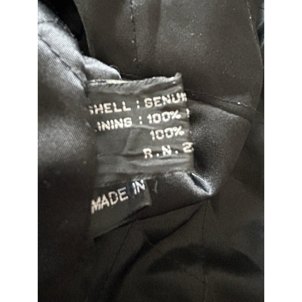 Express SIZE 54 Men's black genuine leather winter coat classic look - Picture 9 of 15
